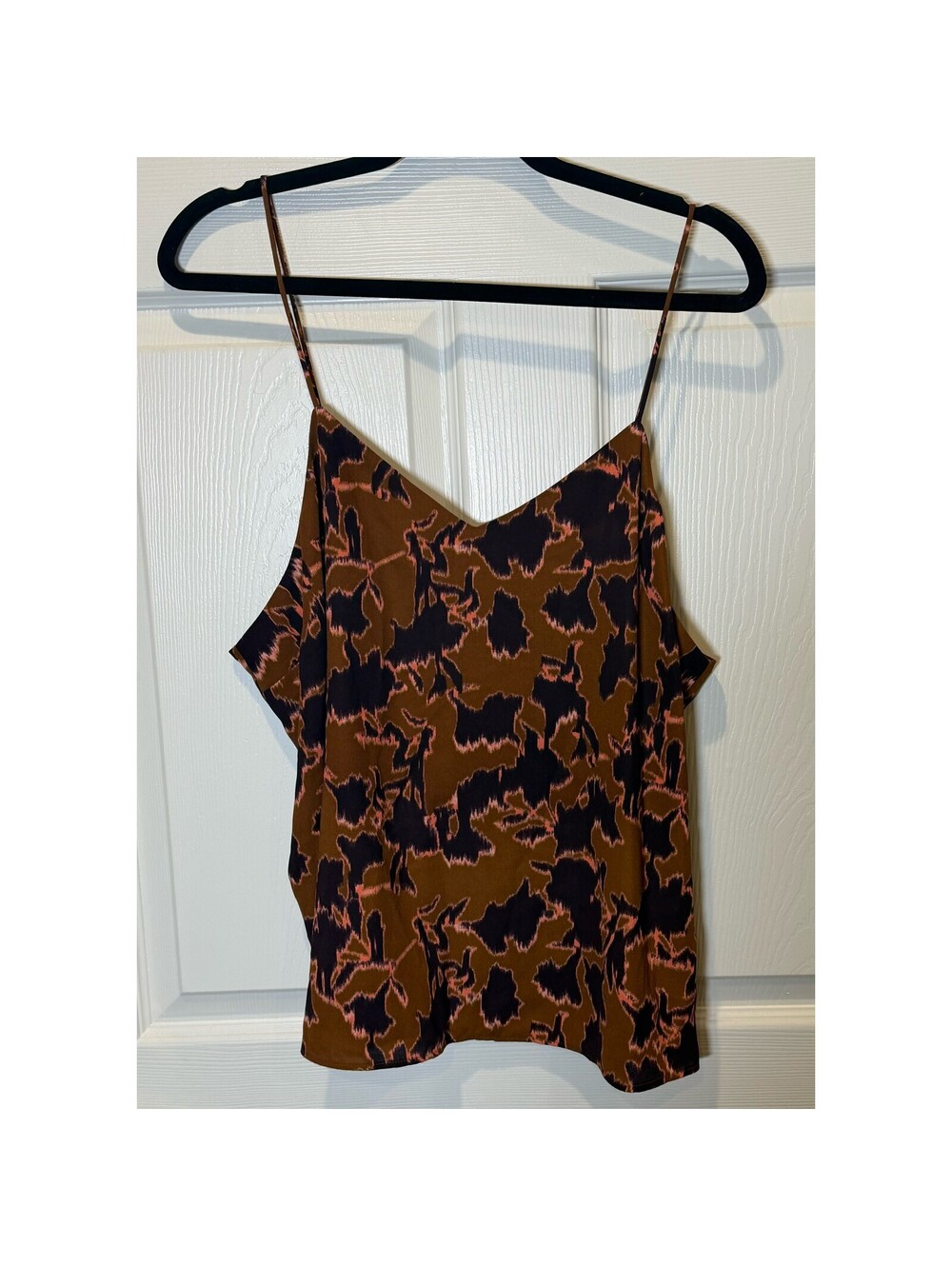 Brown Abstract Print Spaghetti Strap Camisole Top